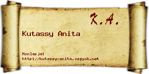 Kutassy Anita névjegykártya